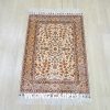 Turkish Rug Small Oriental Beige Hand Knotted Silk Rug 2x3ft - Image 3
