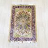 Turkish Rug Small Oriental Green Hand Knotted Silk Rug 2x3ft - Image 3