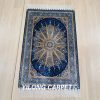 Small Turkish Rug Oriental Blue Hand Knotted Silk Rug 2x3ft - Image 3