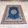 Turkish Carpet Oriental Silk Rug Blue Handmade Carpet 5x7ft - Image 3