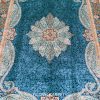 Turkish Carpet Oriental Silk Rug Blue Handmade Carpet 5x7ft - Image 4