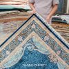 Turkish Carpet Oriental Silk Rug Blue Handmade Carpet 5x7ft - Image 9