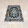 Turkish Carpet Blue Oriental Hand knotted Area Silk Rug 4x6ft - Image 3