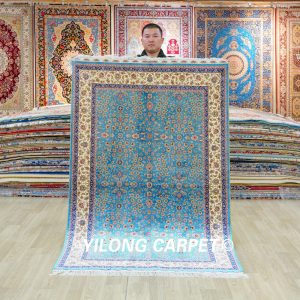 Turkish Carpet Seven Hills Design Oriental Handmade Area Silk Rug 4x6ft