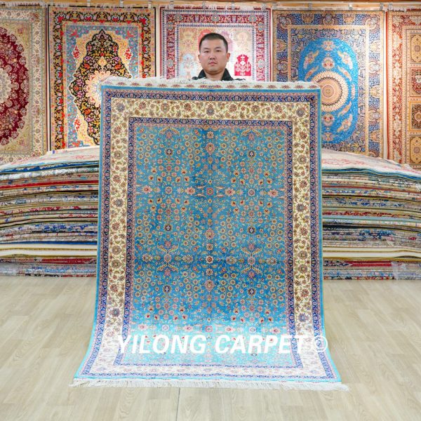 Turkish Carpet Seven Hills Design Oriental Handmade Area Silk Rug 4x6ft