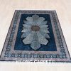 Turkish Carpet Oriental Silk Rug Blue Sutan Design Hand Knotted Carpet 5x7ft - Image 3