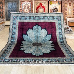 Turkish Rug Hand Knotted Red Sultan Design Silk Oriental Carpet 9x12ft