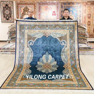 Turkish Silk Rug Blue Handmade Carpet Silk Oriental Rug 6x9ft Sold Out