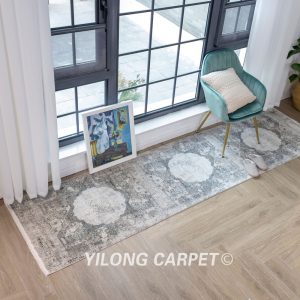 Black Bamboo Silk Rug Runner Soft Modern Luxury Villa Rug Runner 2.62x9.84ft