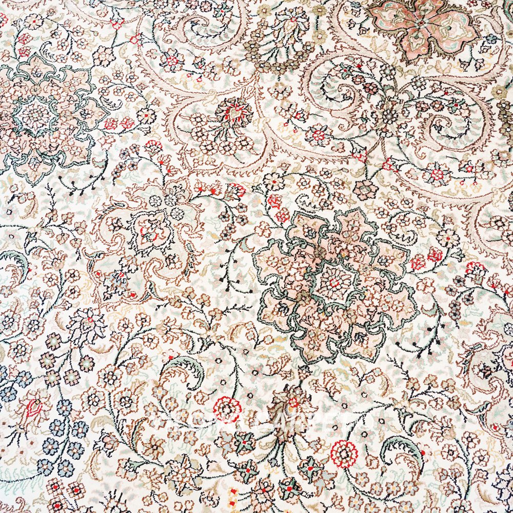 Oversized Persian Carpet Beige Handmade Silk Carpet 12x18ft - Image 6