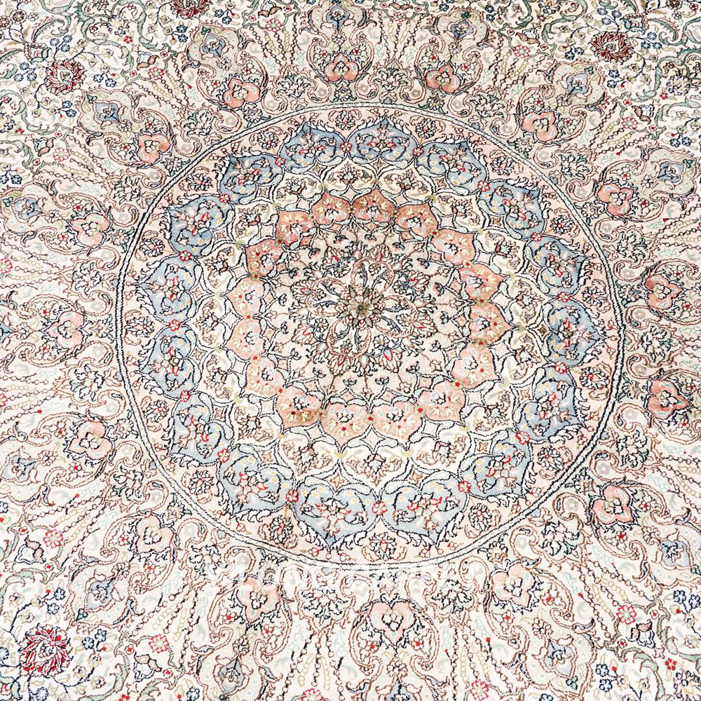 Oversized Persian Carpet Beige Handmade Silk Carpet 12x18ft - Image 7