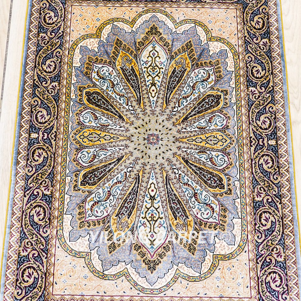 Grey Peacock Design Turkish Rug Oriental Hand Knotted Silk Rug 2x3ft - Image 6