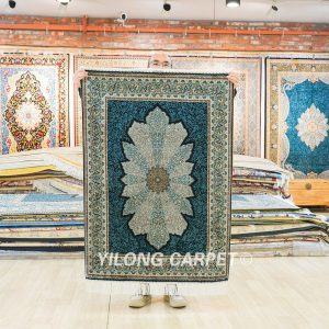 Blue Turkish Handmade Silk Rug 3x4ft