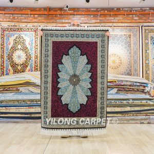 Turkish Rug Red Sultan Oriental Silk Hand Knotted Rug 3x4.5ft