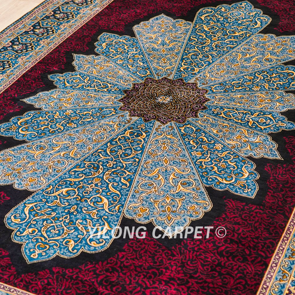 Turkish Rug Red Sultan Oriental Handmade Area Silk Rug 4x6ft - Image 6