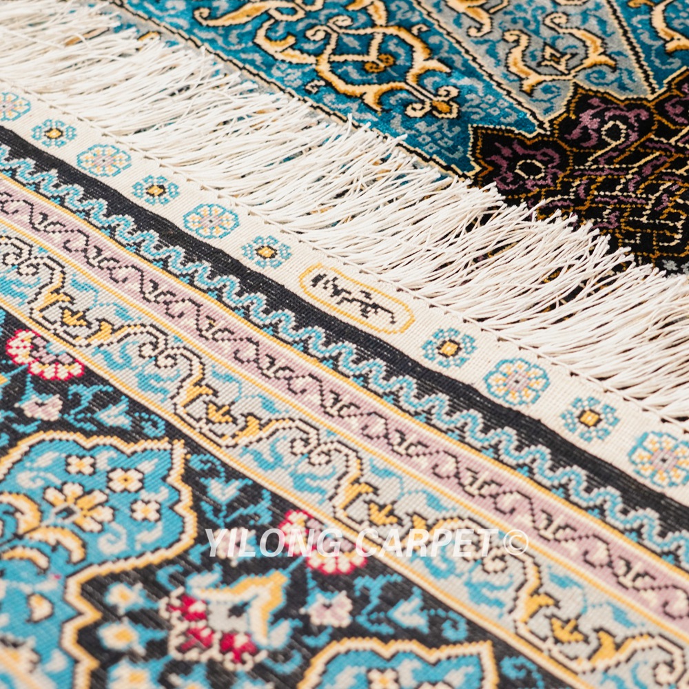 Turkish Rug Red Sultan Oriental Handmade Area Silk Rug 4x6ft - Image 7