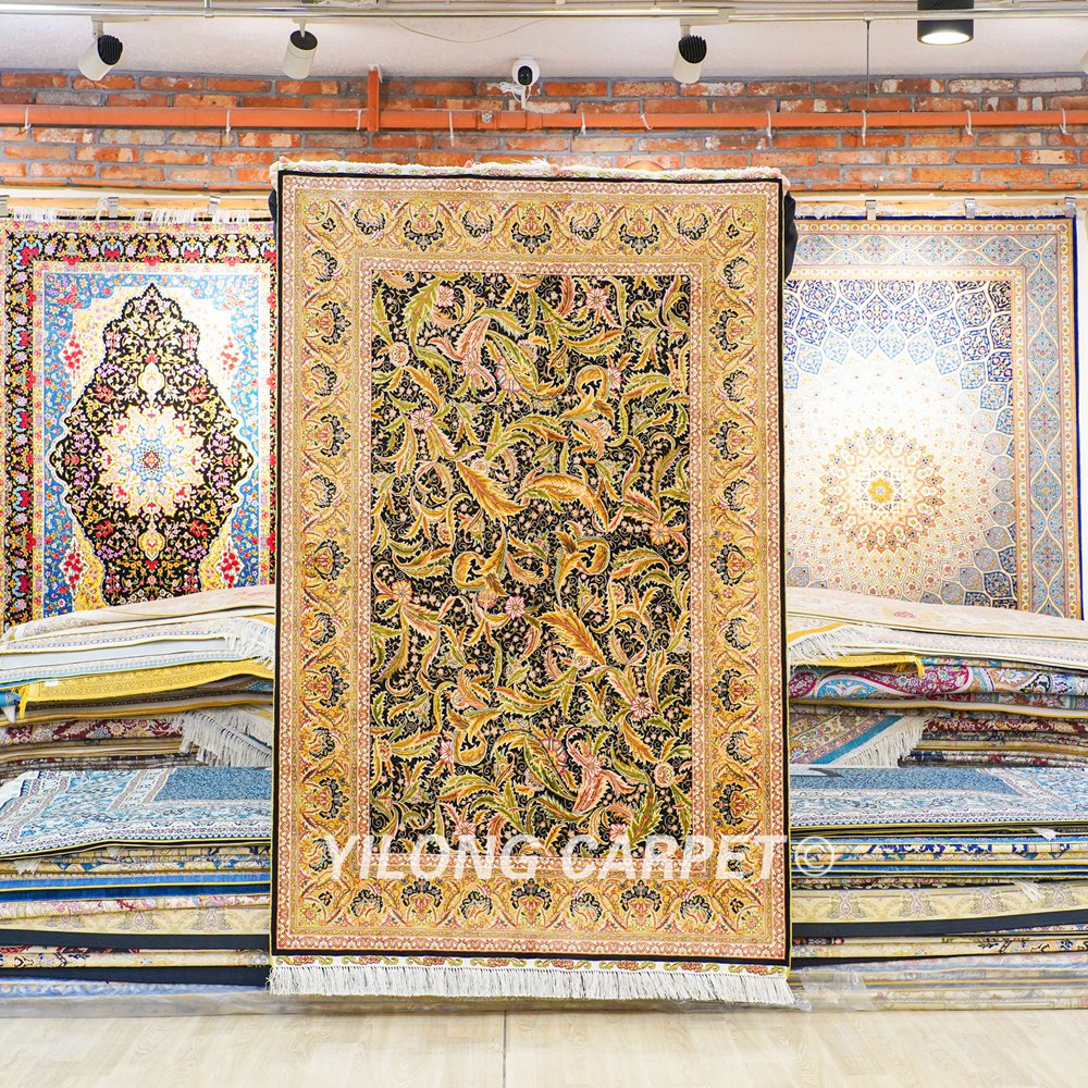 Turkish Silk Rug Oriental Handmade Area Silk Rug 4x6ft - Image 3