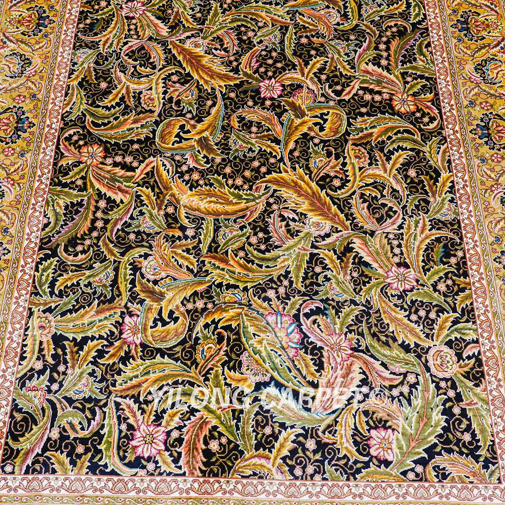 Turkish Silk Rug Oriental Handmade Area Silk Rug 4x6ft - Image 6