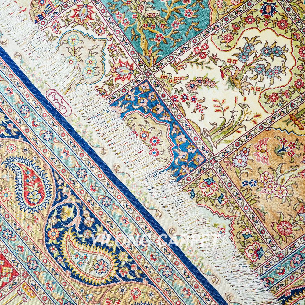 Turkish Rug Four Season Design Oriental Handmade Area Silk Rug 4x6ft - Image 8