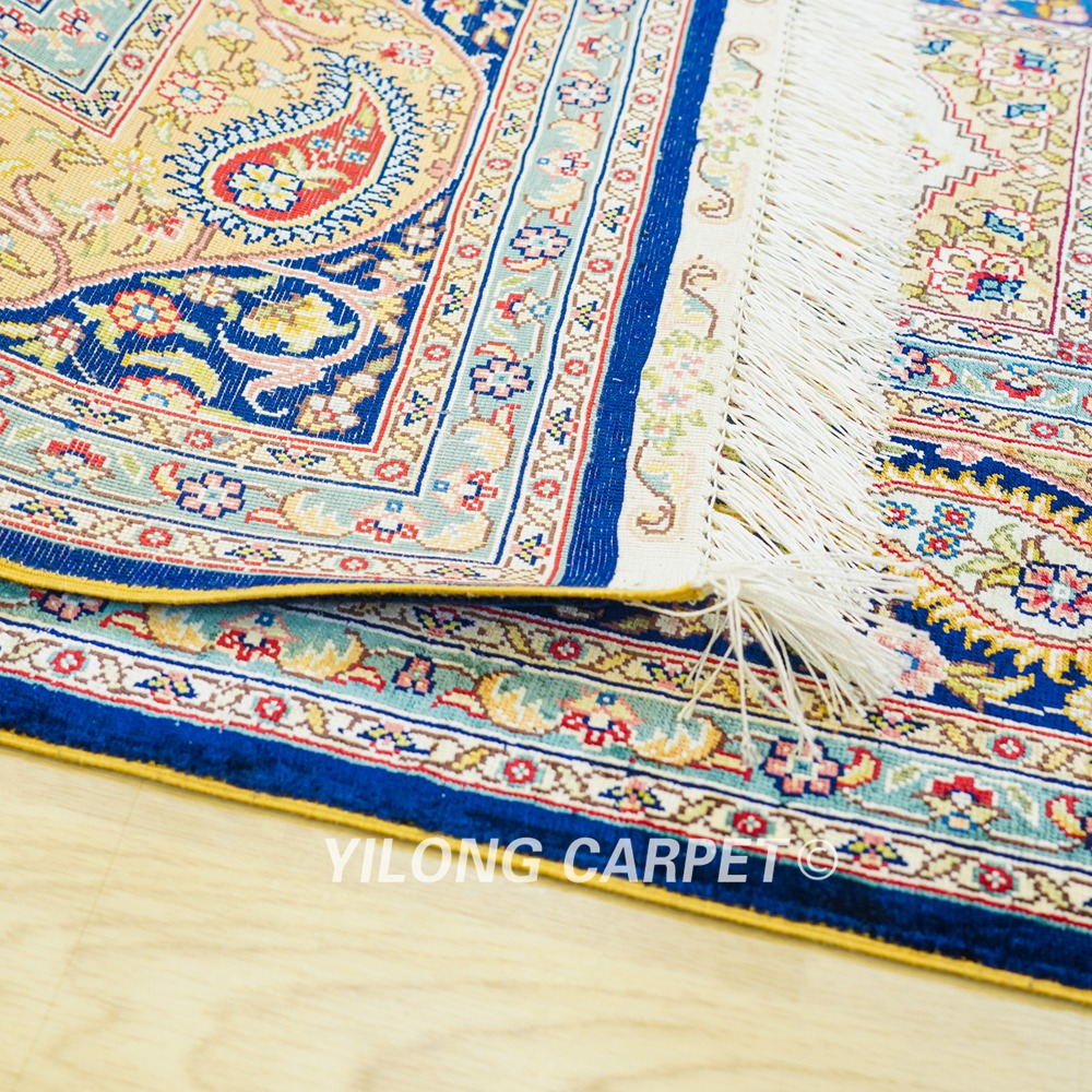 Turkish Rug Four Season Design Oriental Handmade Area Silk Rug 4x6ft - Image 9