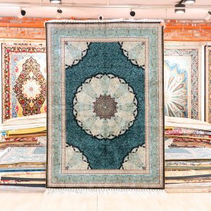 Turkish Silk Carpet Oriental Silk Rug Blue Handmade Carpet 5x7ft