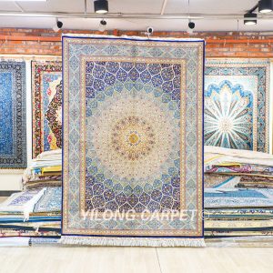 Persian Silk Carpet Dom Design Oriental Silk Rug Handmade Carpet 5x7ft