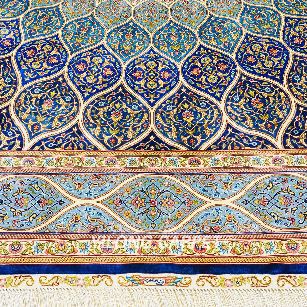 Dom Design Persian Handmade Silk Carpet Luxury Oriental Rug 6x9ft - Image 6