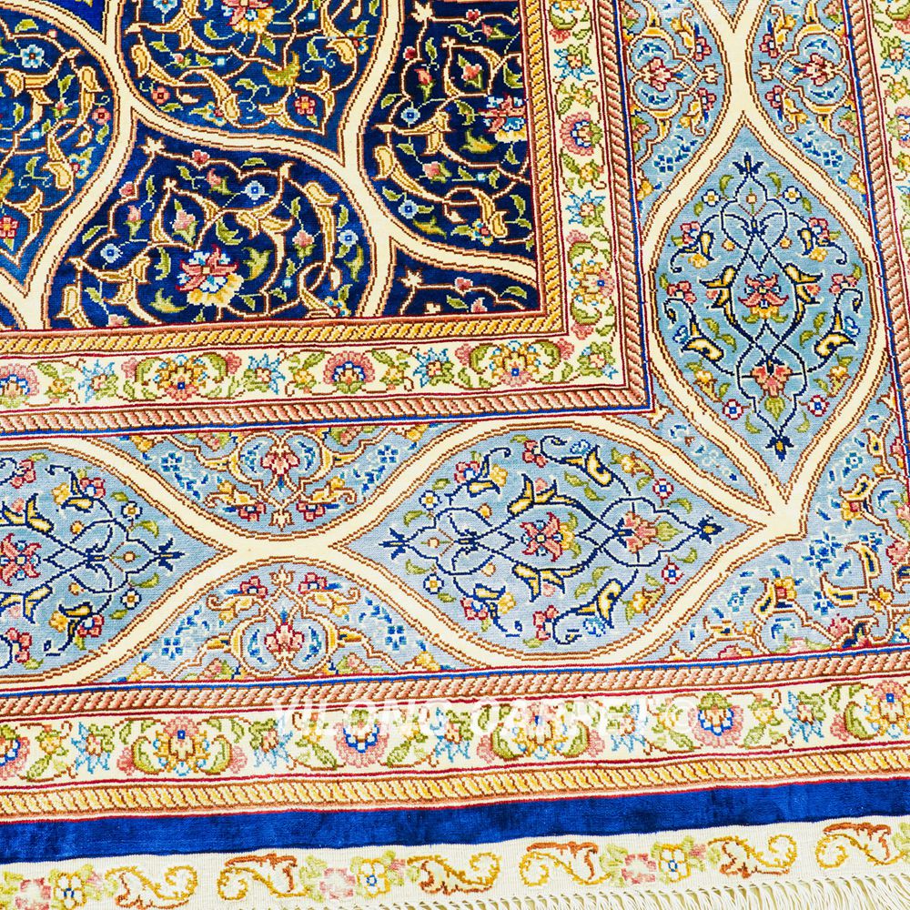 Dom Design Persian Handmade Silk Carpet Luxury Oriental Rug 6x9ft - Image 7