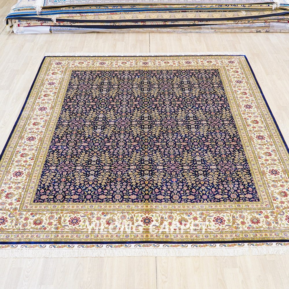 Turkish Silk Carpet Seven Hills Flowers Hand-Knotted Silk Carpet for Villa Room 8x10ft - Image 4