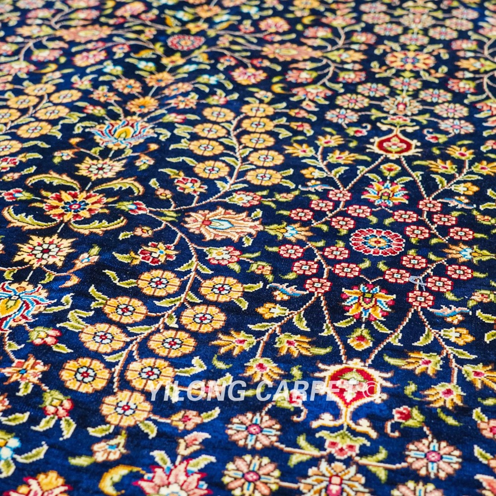 Turkish Silk Carpet Seven Hills Flowers Hand-Knotted Silk Carpet for Villa Room 8x10ft - Image 6