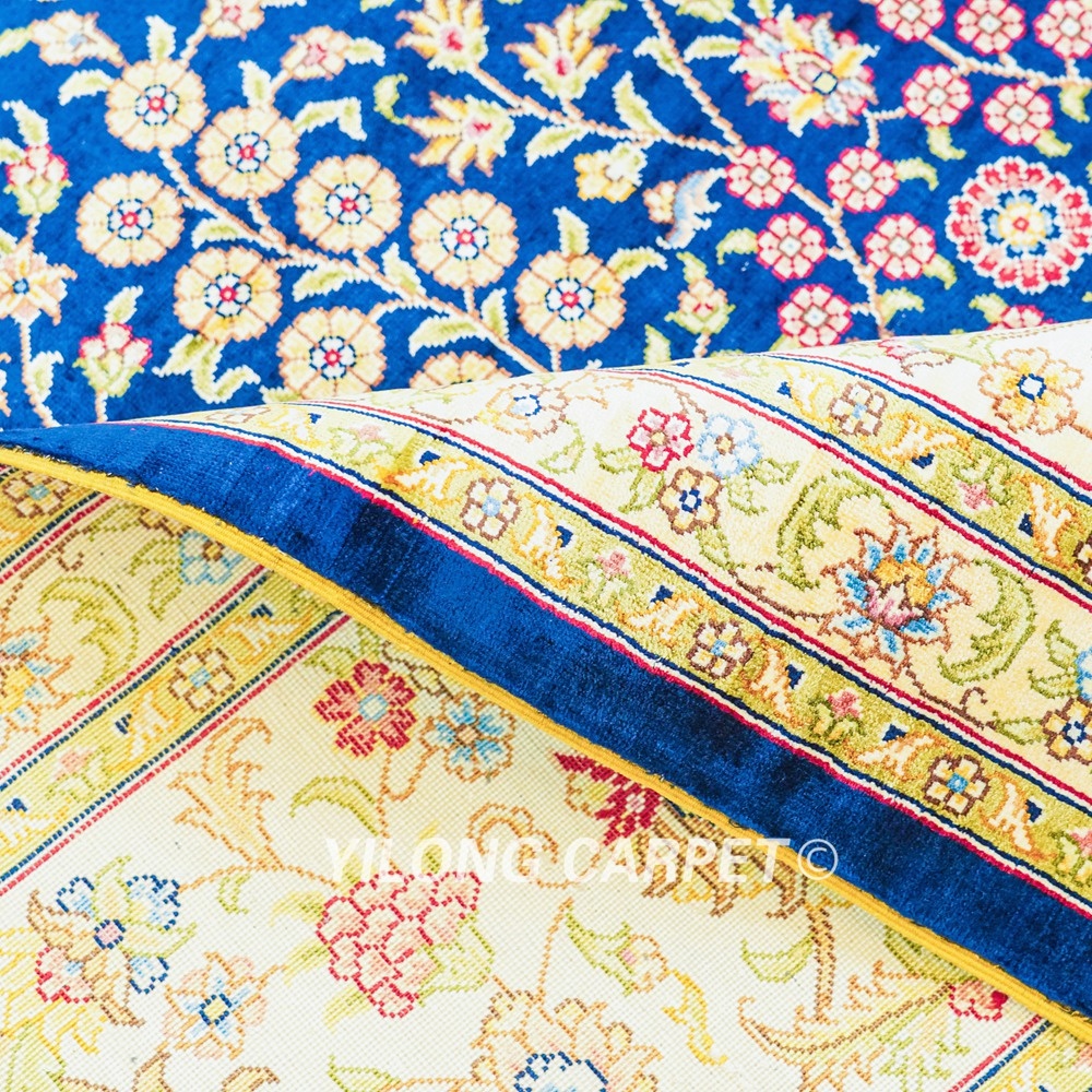 Turkish Silk Carpet Seven Hills Flowers Hand-Knotted Silk Carpet for Villa Room 8x10ft - Image 8