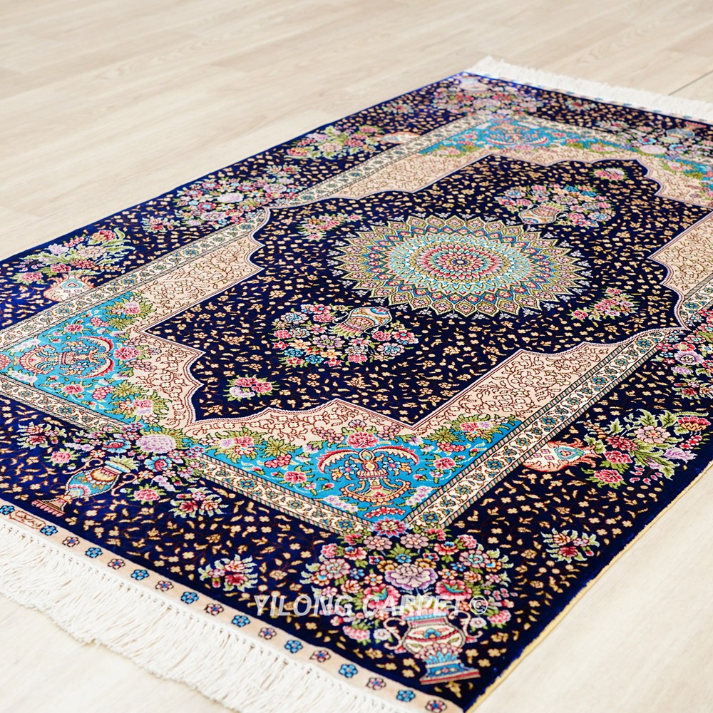 Persian Rugs For Sale Online Hand Knotted Silk Rug 3x5ft - Image 7