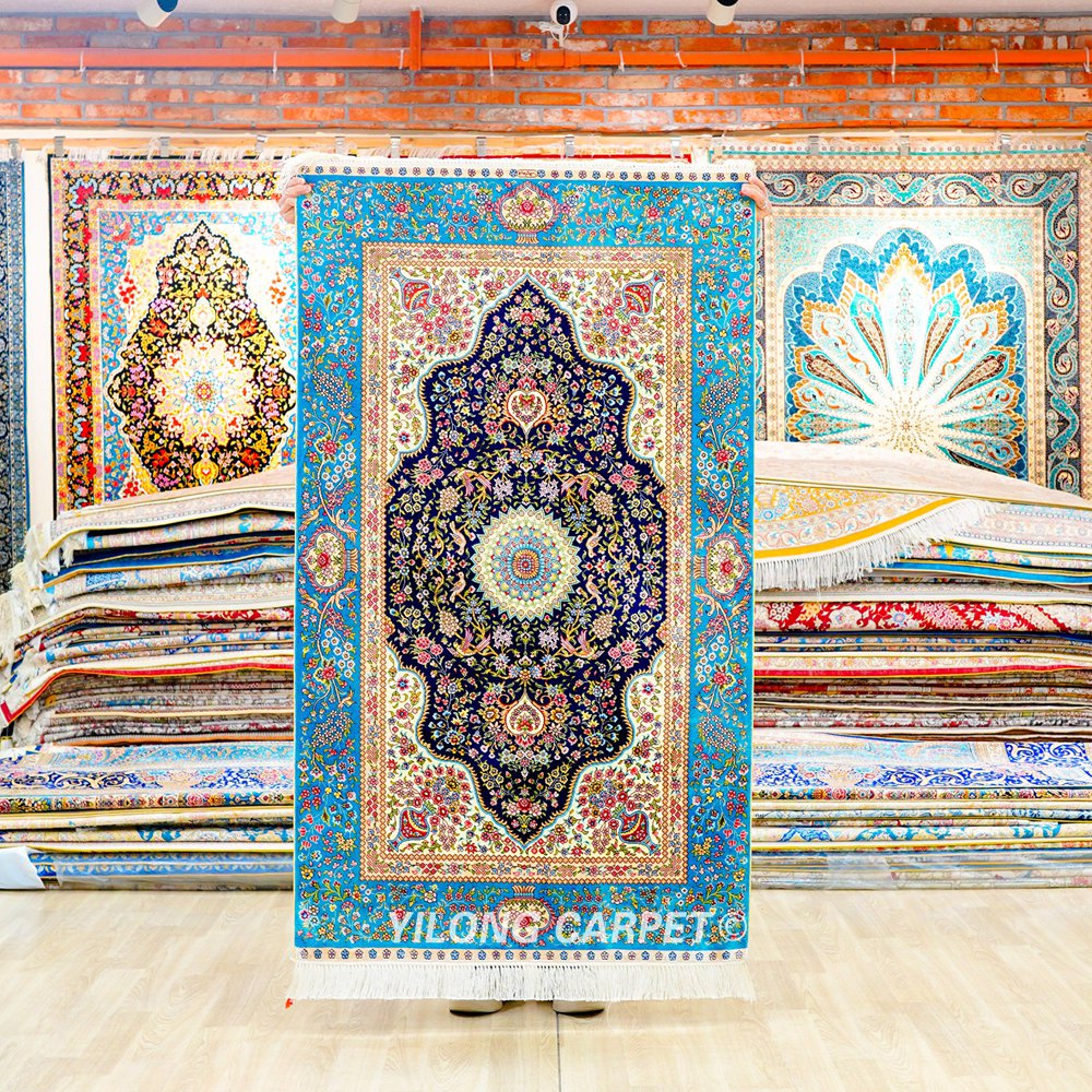 Luxury Persian Silk Rug Handmade Silk Rug 3x5ft