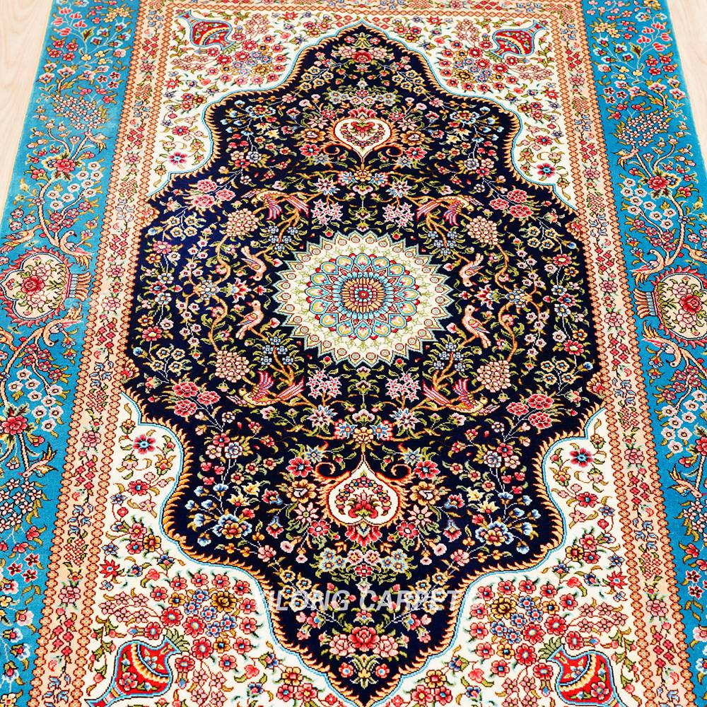 Luxury Persian Silk Rug Handmade Silk Rug 3x5ft - Image 4