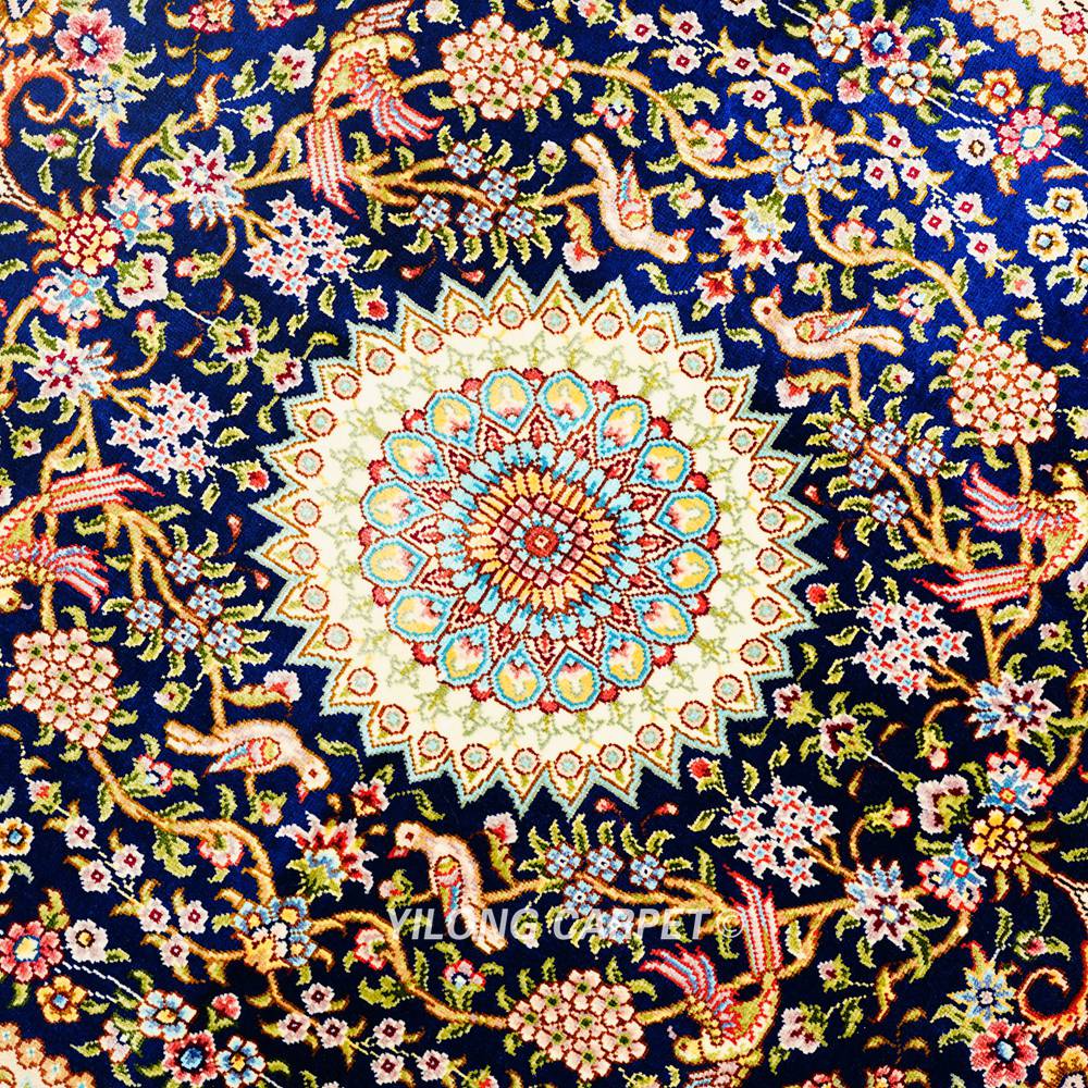 Luxury Persian Silk Rug Handmade Silk Rug 3x5ft - Image 7