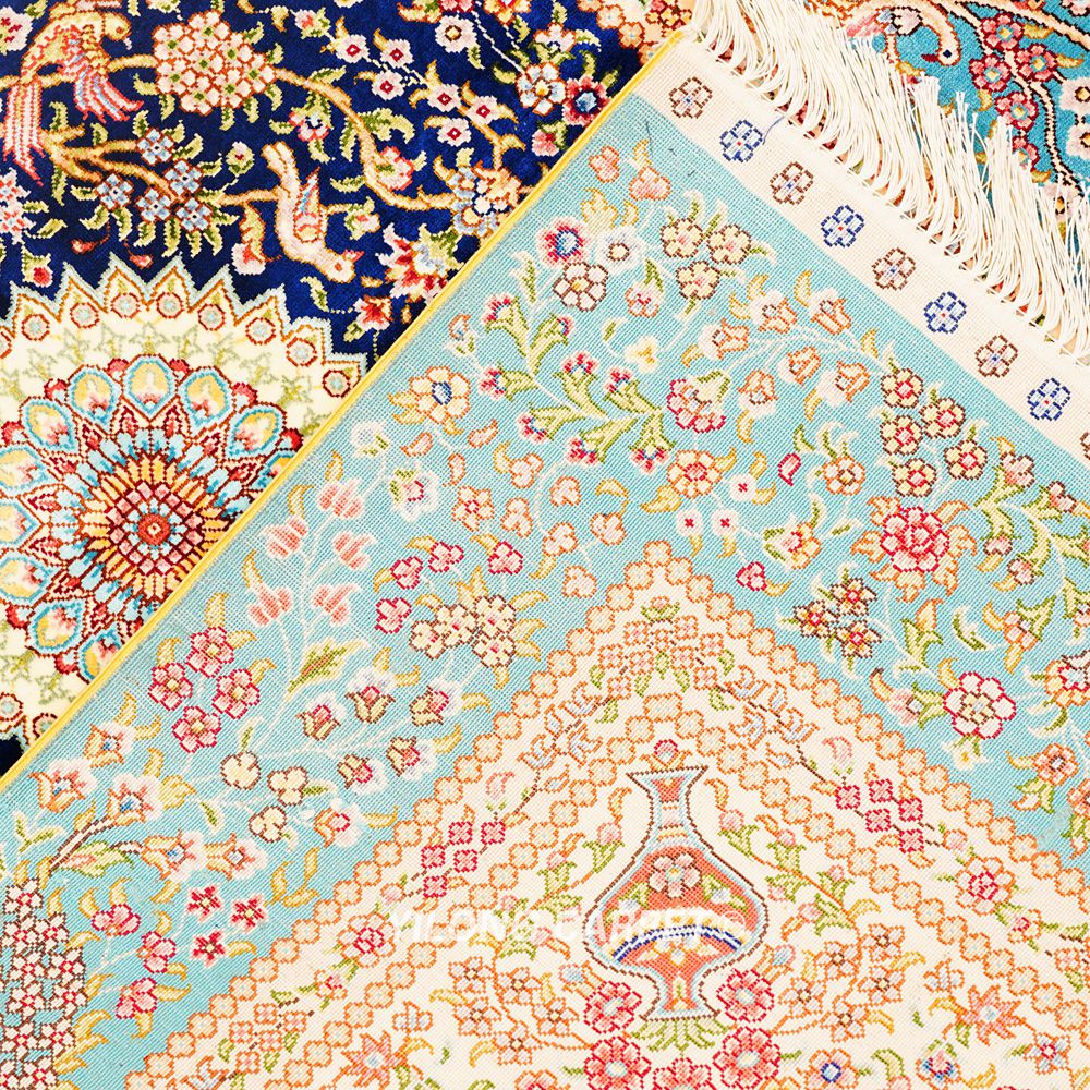 Luxury Persian Silk Rug Handmade Silk Rug 3x5ft - Image 8