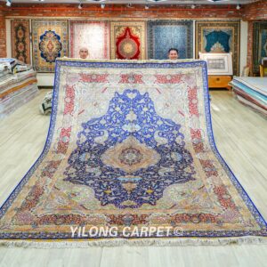 Persian Rug Hand Knotted Silk Oriental Carpet 9x12ft