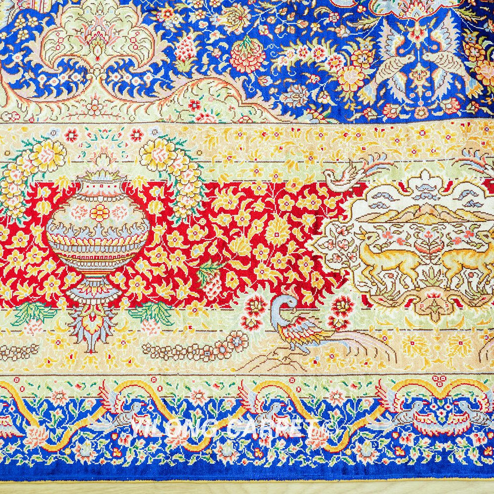 Persian Rug Hand Knotted Silk Oriental Carpet 9x12ft - Image 7