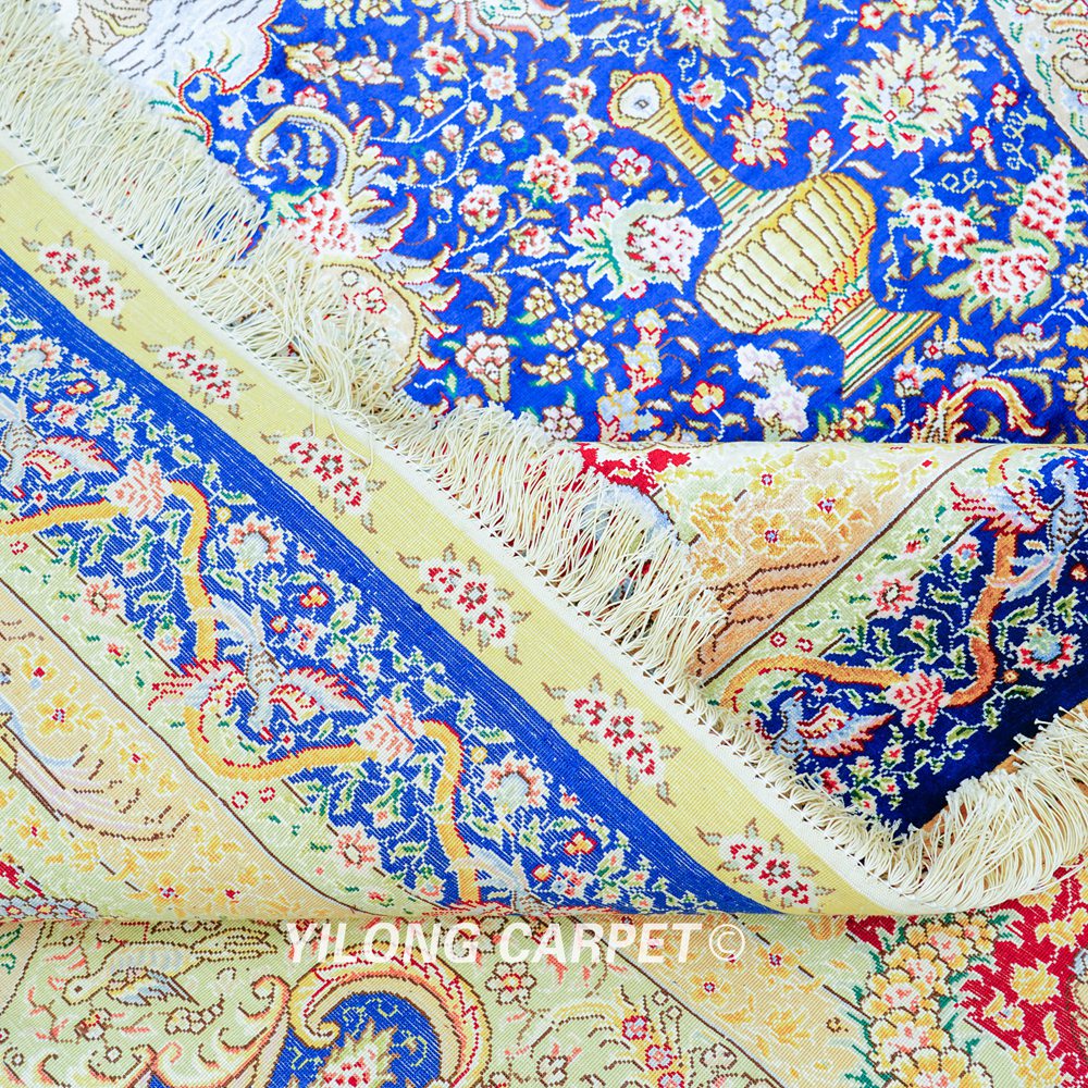 Persian Rug Hand Knotted Silk Oriental Carpet 9x12ft - Image 8
