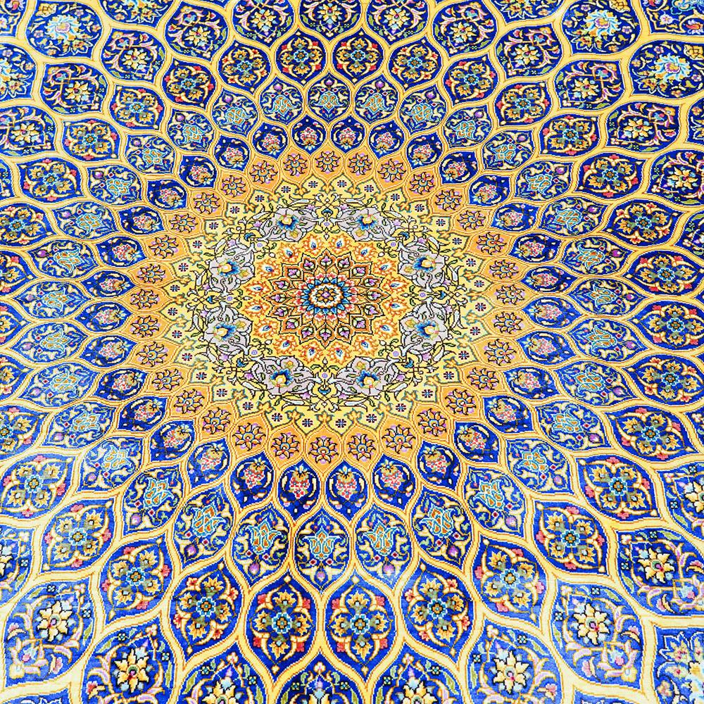 Persian Silk Rug Dom Design Handmade Silk Carpet Luxury Oriental Rug 6x9ft - Image 5