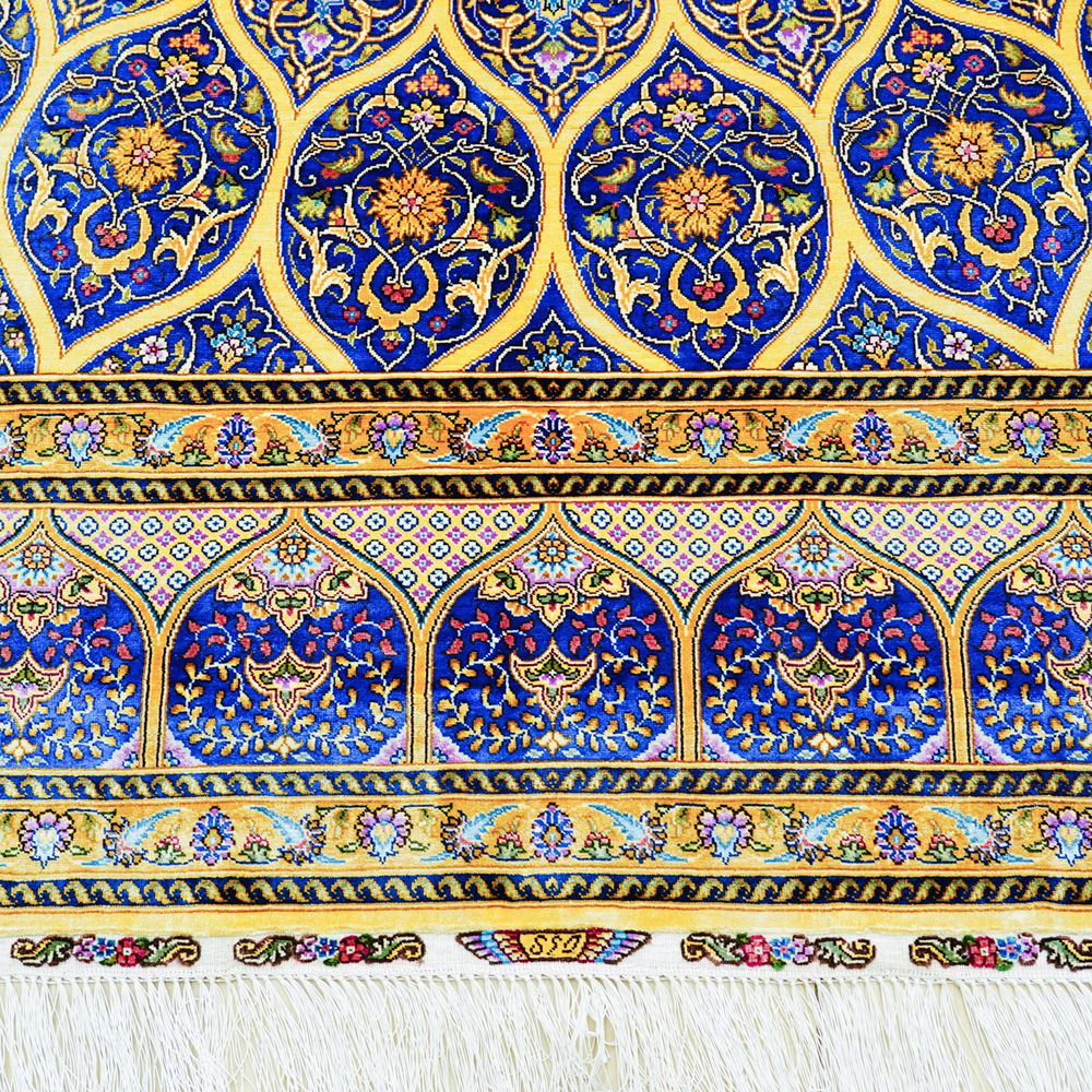 Persian Silk Rug Dom Design Handmade Silk Carpet Luxury Oriental Rug 6x9ft - Image 6