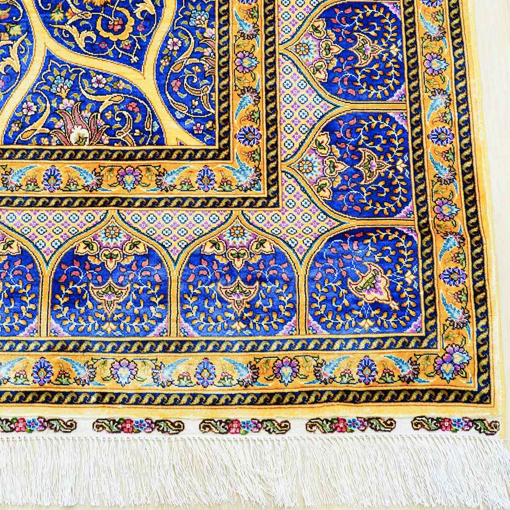 Persian Silk Rug Dom Design Handmade Silk Carpet Luxury Oriental Rug 6x9ft - Image 7