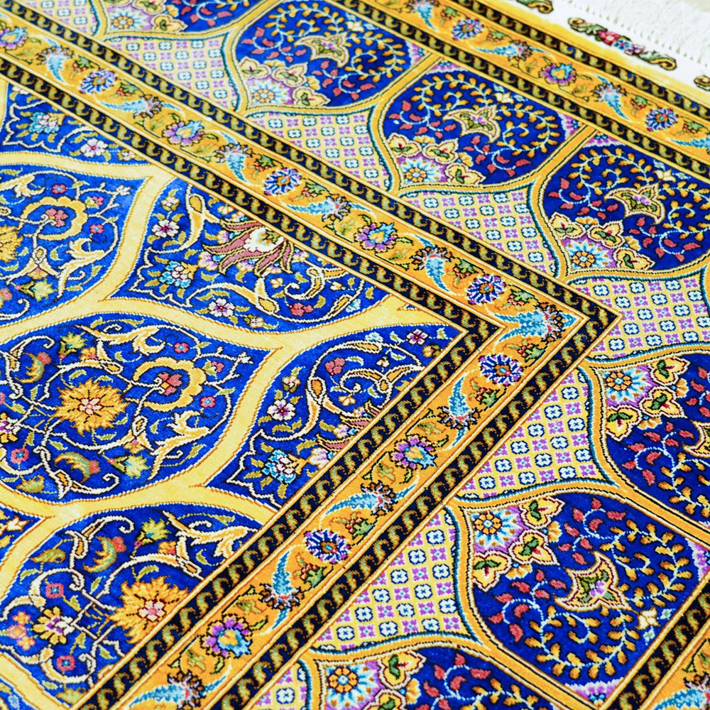 Persian Silk Rug Dom Design Handmade Silk Carpet Luxury Oriental Rug 6x9ft - Image 8