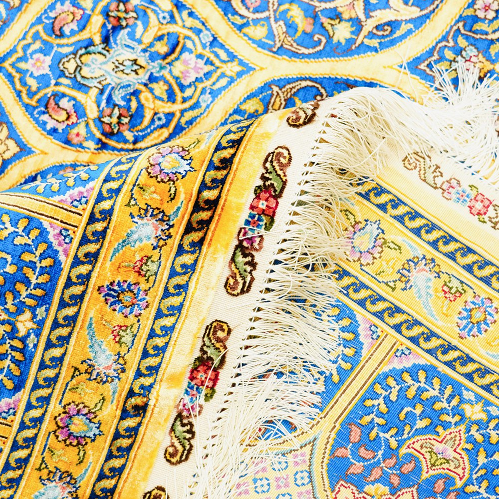 Persian Silk Rug Dom Design Handmade Silk Carpet Luxury Oriental Rug 6x9ft - Image 9