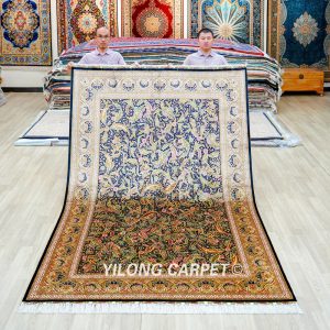 Turkish Silk Rug Handmade Silk Carpet Luxury Oriental Rug 6x9ft