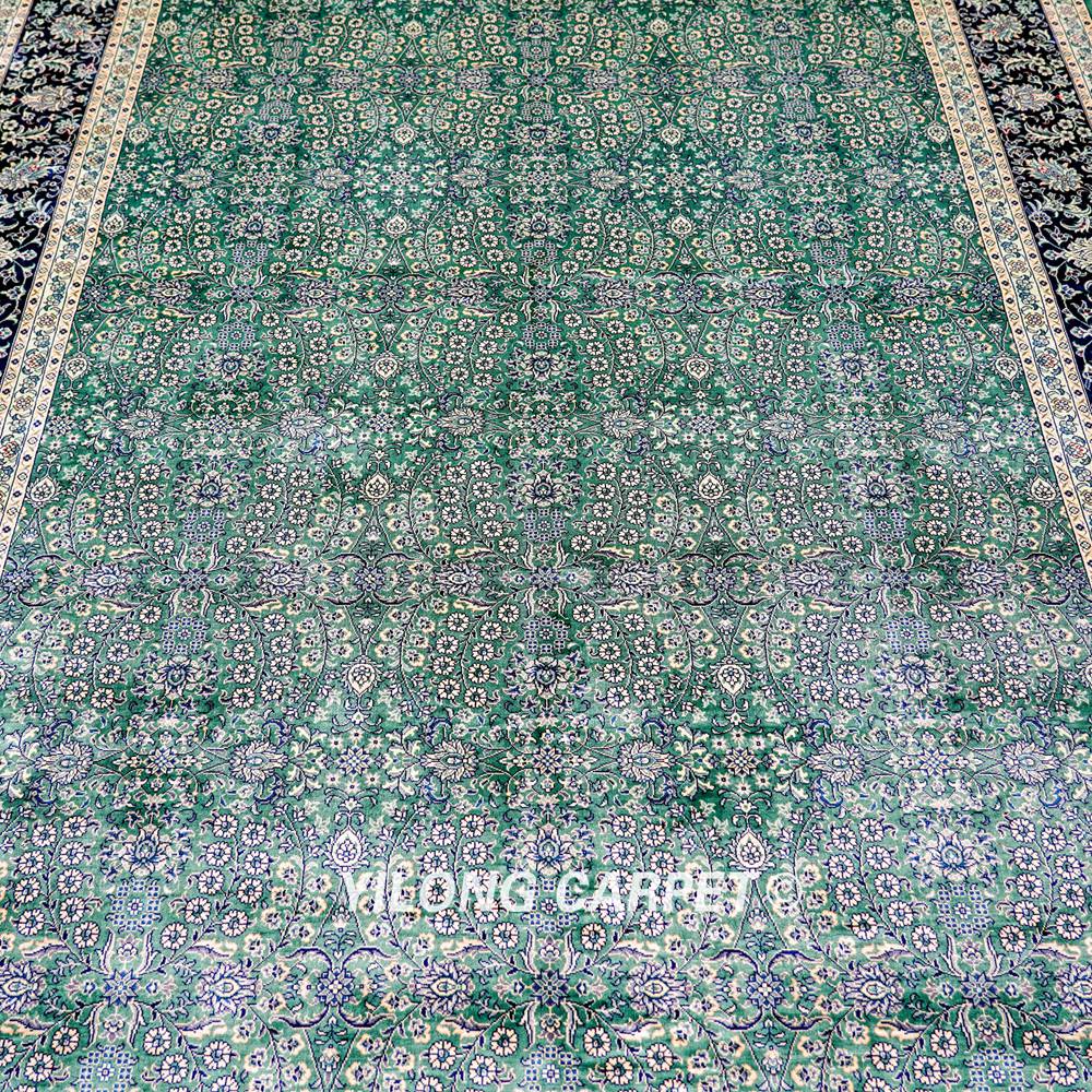 Turkish Seven Hill Flowers Silk Rug Handmade Silk Carpet Luxury Oriental Rug 6x9ft - Image 5