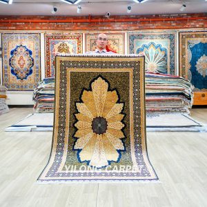 Golden Sultan Design Silk Turkish Handmade Area Silk Rug 4x6ft