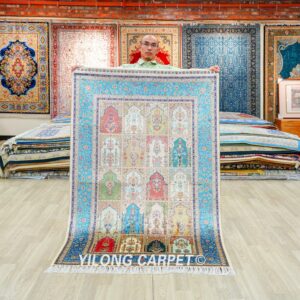 Persian Four Season Design Oriental Handmade Area Silk Rug 4x6ft
