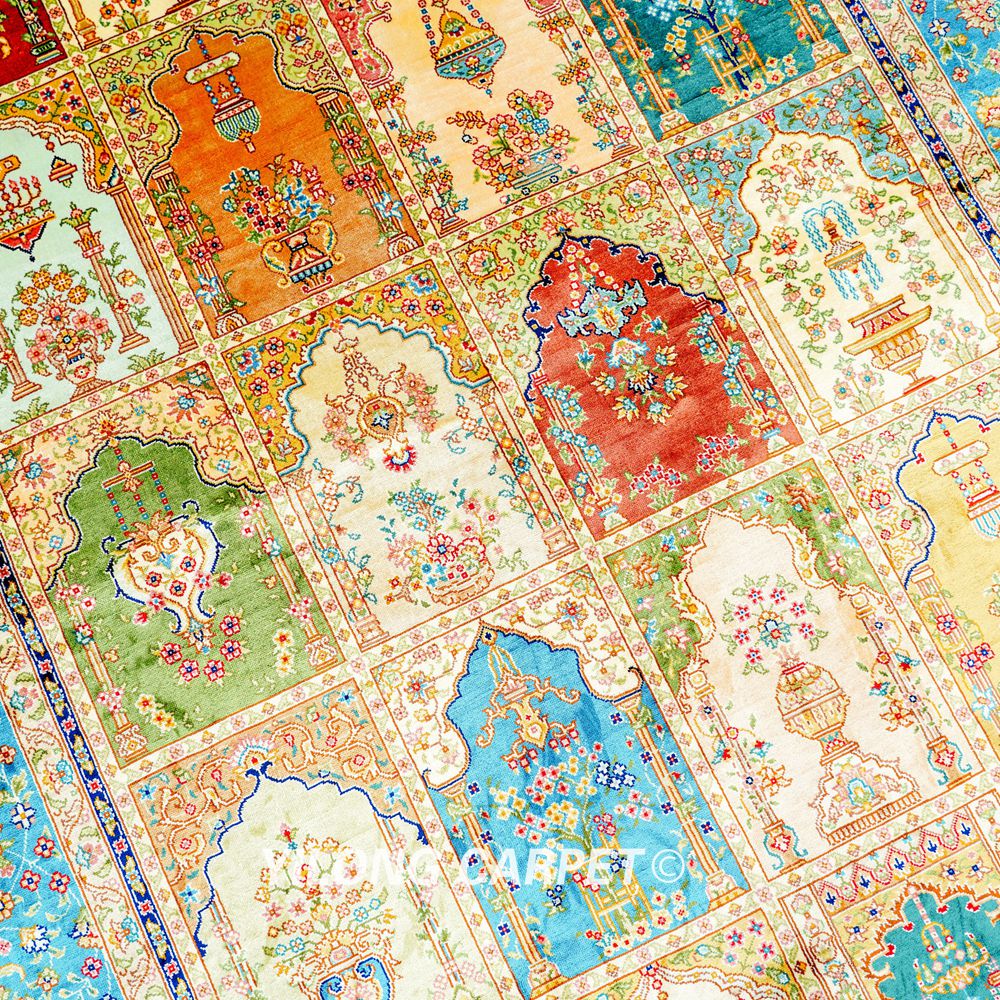 Persian Four Season Design Oriental Handmade Area Silk Rug 4x6ft - Image 7
