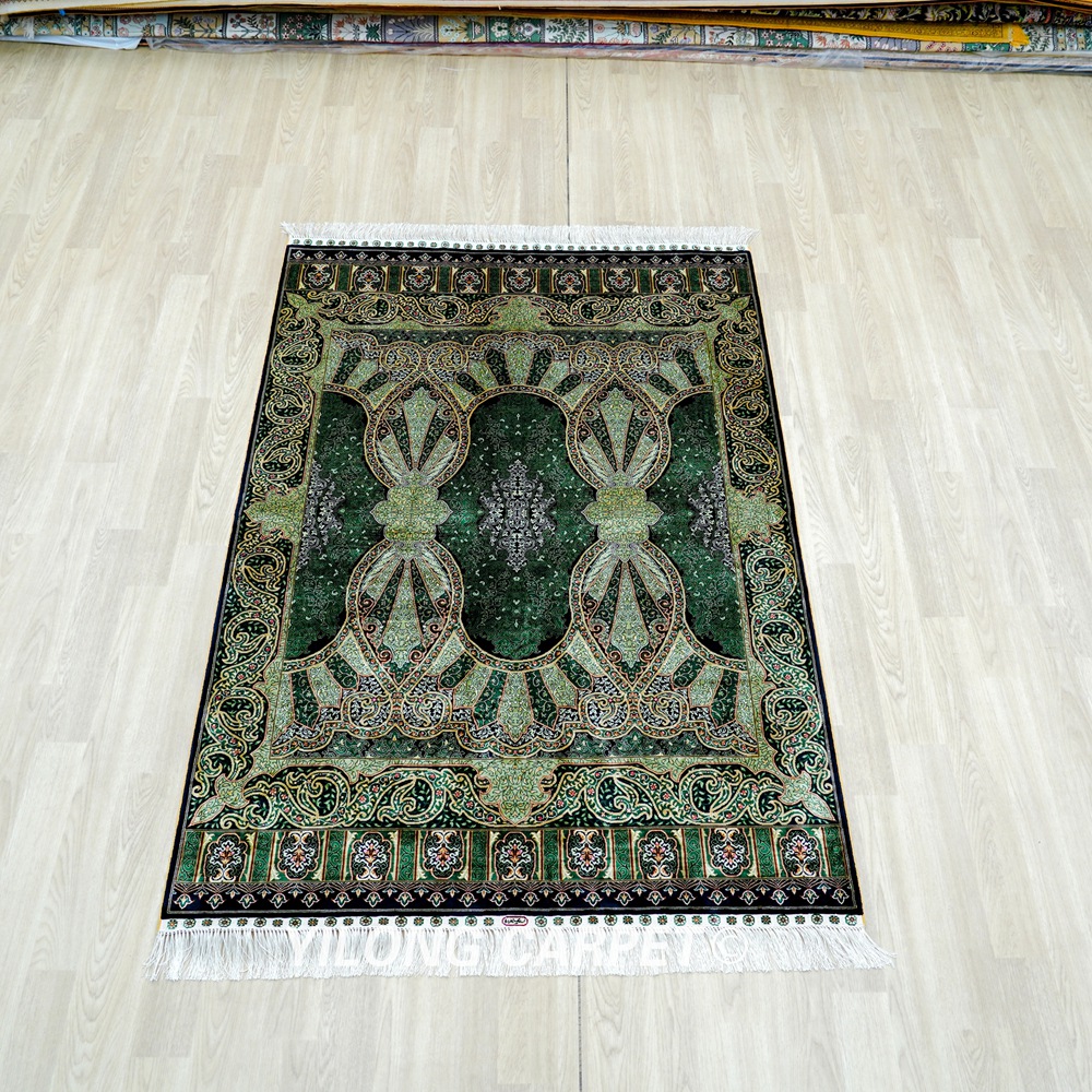 Turkish Handmade Area Silk Rug 4x6ft - Image 3